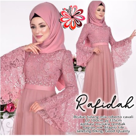 Ashanty Gown baju pesta Brokat Tabur mutiara velvet