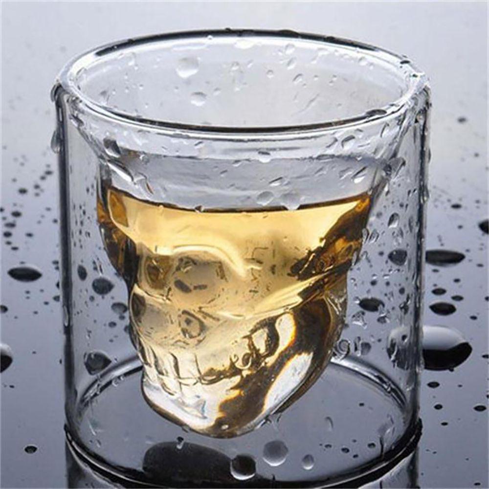 [Elegan] Gelas Tengkorak Lucu Vodka Halloween Dekorasi Hadiah Whiskey Cup Bar Perlengkapan Cangkir Minum