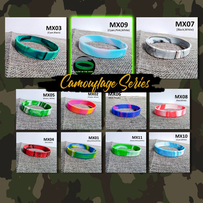 Rubber Strap Army Camo Gelang Karet Keren pria wanita Camouflage SERIES 11 MX01