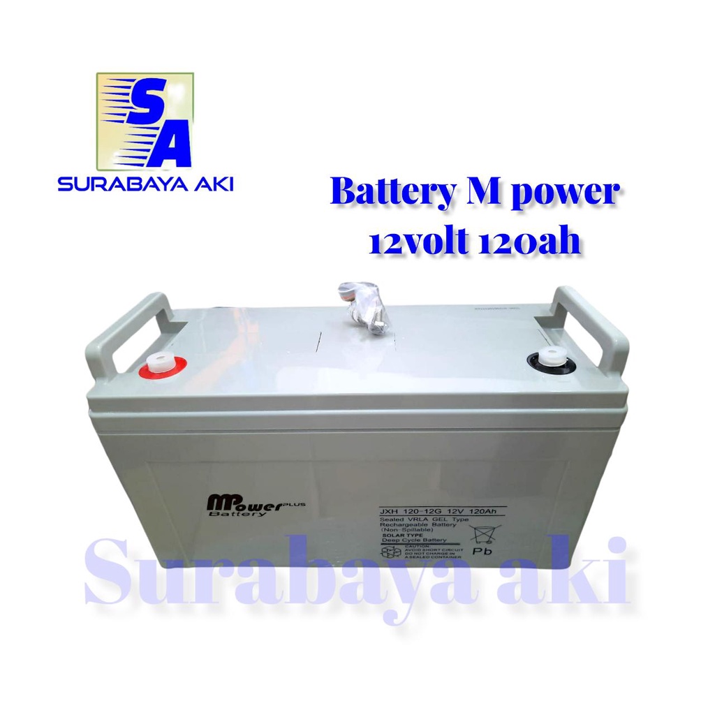 Aki VRLA Baterai kering MPower 120Ah aki M Power 120ah 12Volt