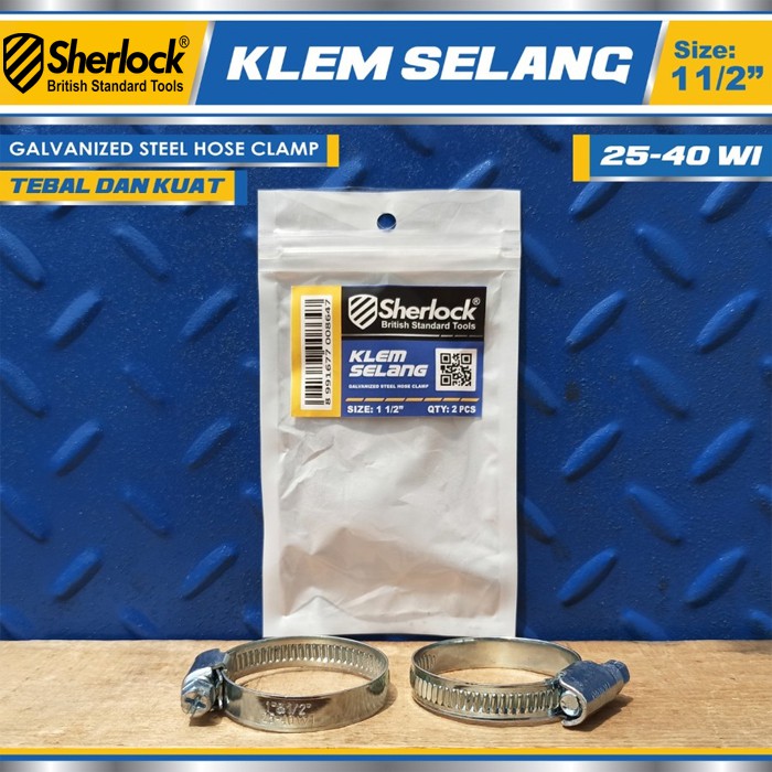 Klem Selang / Hose Clamp Gas Sherlock 1.5&quot; (1 kotak isi 2 pcs)