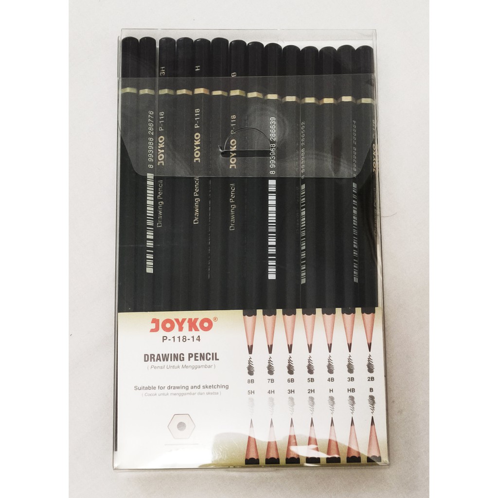 

PENSIL KAYU DRAWING PENCIL JOYKO P - 118 - 14 ( 1 PACK = 14 PCS )