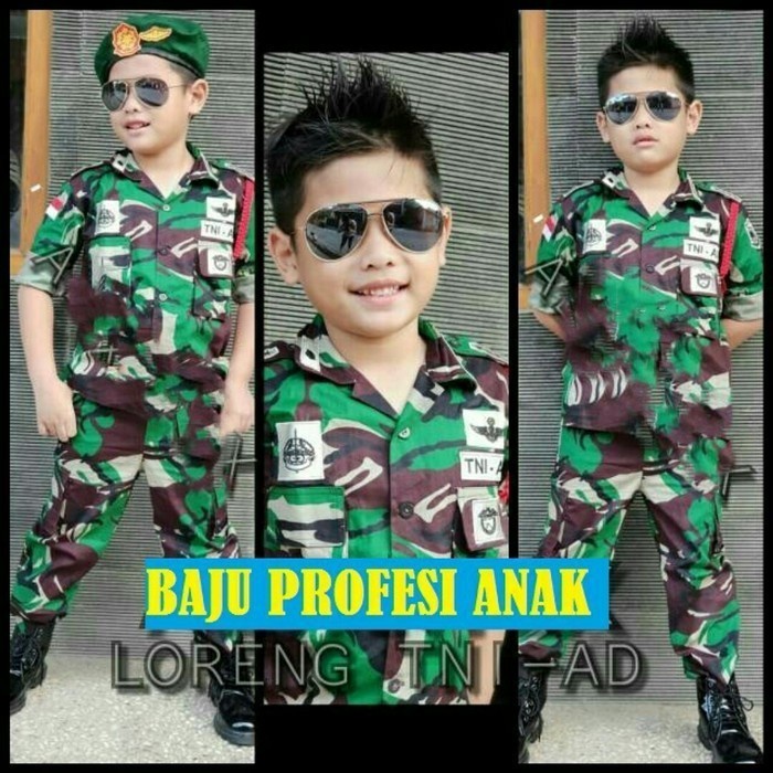 Seragam Anak TENTARA - Baju TNI Anak Laki & Perempuan - Baju Anak TNI - S