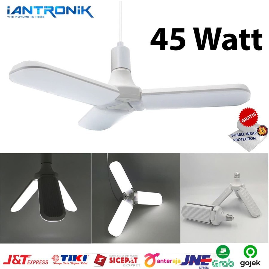 Lampu Bola Lampu Kipas Bohlam Bisa Lipat Terang Putih