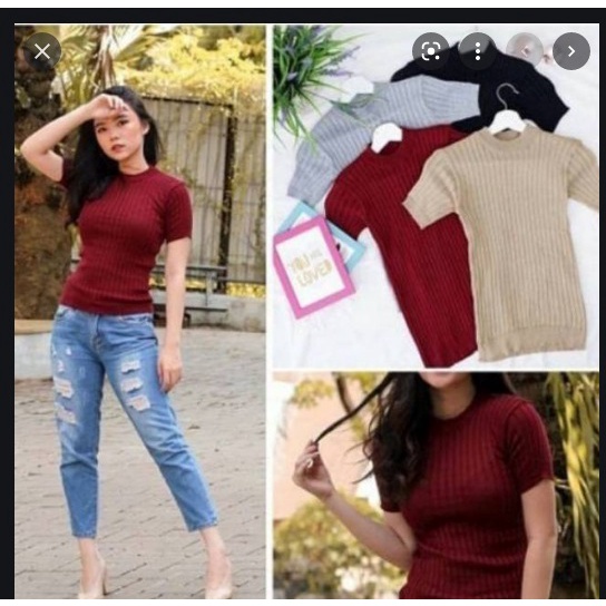 bayar ditempat!! TOP LINE | TOP KNIT | crop top - sweater rajut - kaos rajut