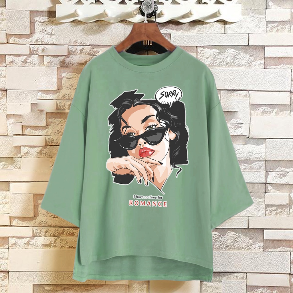 PUFFY_ID kaos tunik wanita oversize ROMANCE tshirt bigsize cewek premium