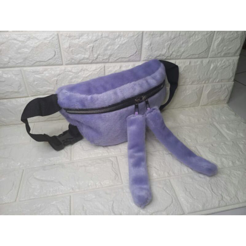 Tas Waistbag Bulu Wanita Lucu / Tas Selempang Bahu Wanita Bulu Imut / Tas Pinggang Wanita Remaja dan Anak Anak