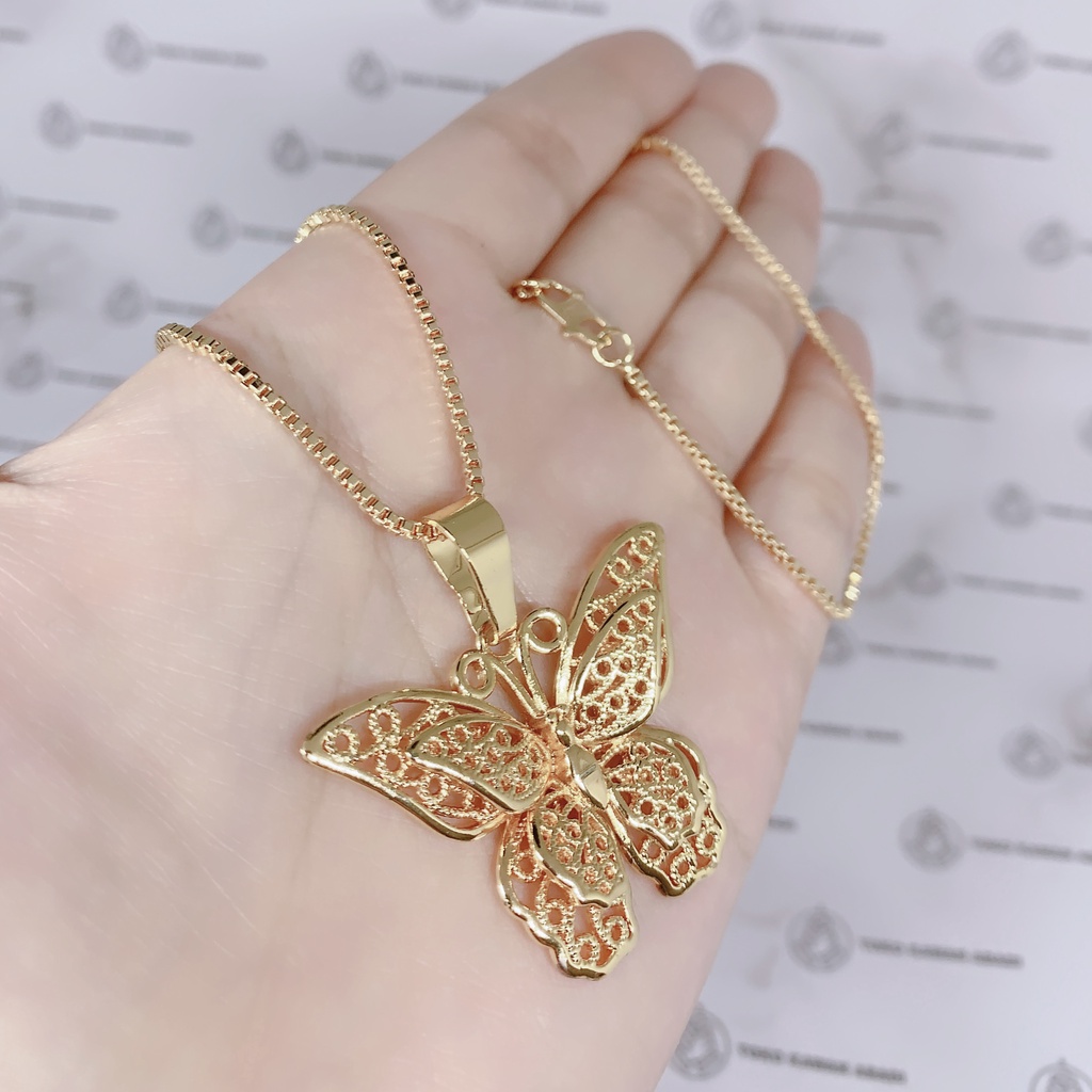 Xuping Gold Kalung 60cm Perhiasan Fashion Wanita Liontin Kupu - Kupu *41