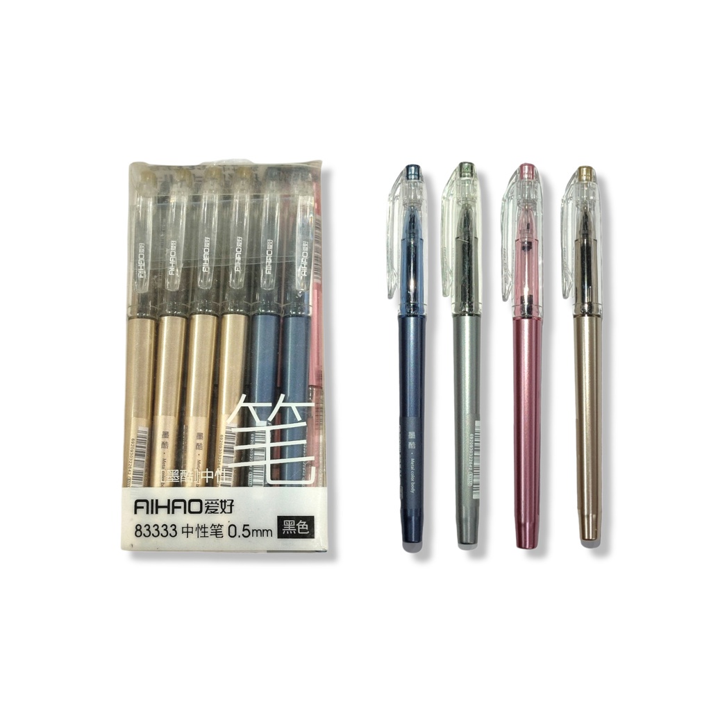 

Pulpen Gel Impor AIHAO Tip 0.5 mm Tinta Hitam Fine Retractable #83333 - Satuan SHABQ