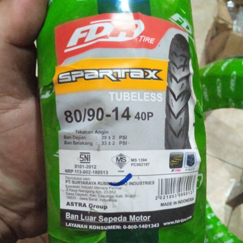 Ban FDR Tubeless 80/90-14 Spartax