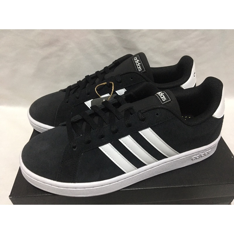 ADIDAS GRAND COURT HITAM LIST PUTIH SIZE 44 2/3 H04556 BARU ORIGINAL MURAH BNIB RESMI STORE