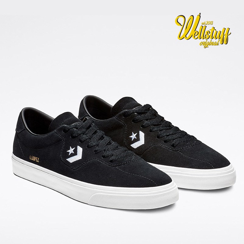 Jual Sepatu Pria Converse Louie Lopez Pro Low Original Black White 163261C