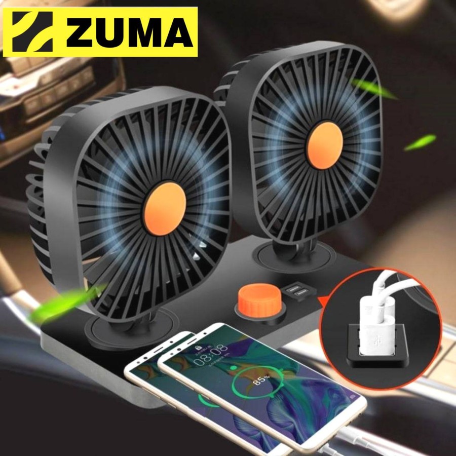 Kipas Angin Mobil Double Headed Fan / Kipas Angin Mobil 24volt 12volt