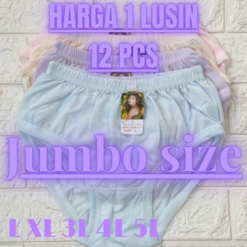 (L XL 3L 4L 5L 6L 7L)(12 pcs &amp; 6 pcs) Lusinan Celana dalam wanita jumbo  murah/cd katun jumbo murah