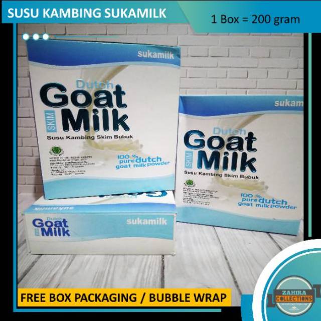 SUKAMILK DUTCH GOAT MILK SUSU KAMBING SKIM BUBUK PURE 100% 200GR