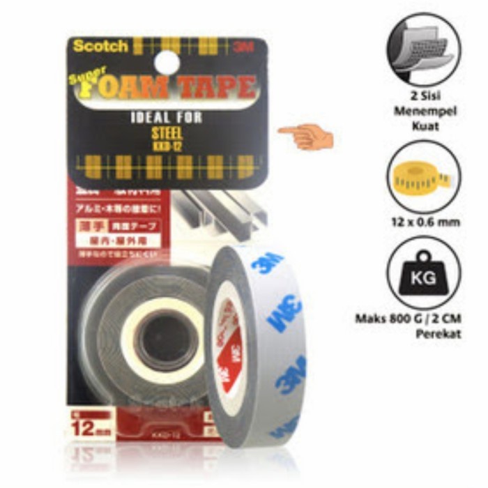 

Eklusif Double Tape Super Strong For Steel Daya Rekat Terkuat 3M Scotch Kkd-12 Berkualitas
