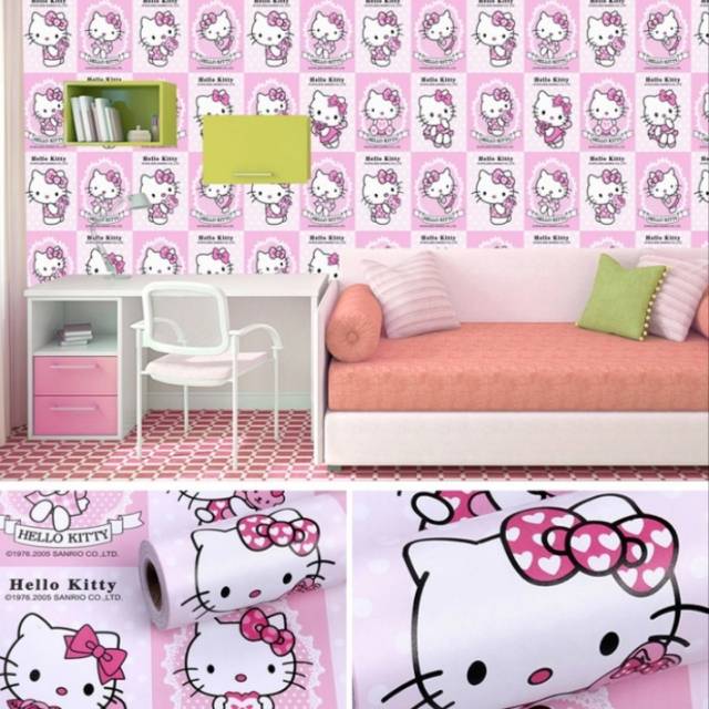 Wallpaper Dinding Motif Hello Kitty Kotak