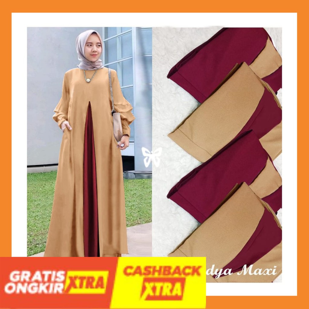 BUAT SANTAI WFH KERJA CASUAL ANAK MURAH NEW ORIGINAL/ HOPYLOVY - Maxi Dress Nadia