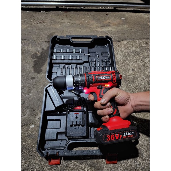 Bor impact cordless batrai jld 36volt hammer bisa beton