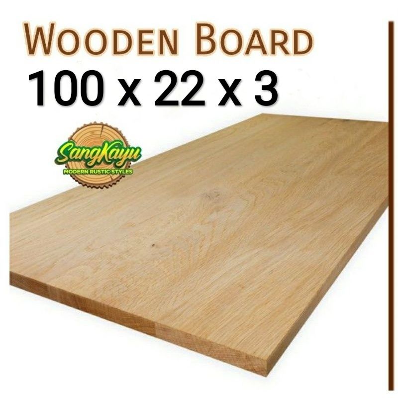 Papan kayu 100x22x3 cm wooden board daun meja nampan kayu talenan