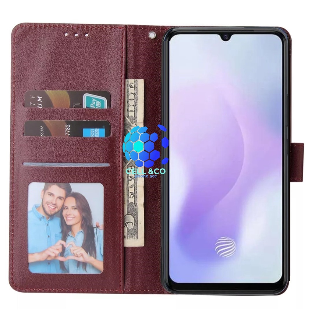 VIVO Y33T CASE FLIP LEATHER WALLET PREMIUM FLIP CASE BUKA TUTUP KESING HP CASING FLIP CASE WALLET VIVO Y33T