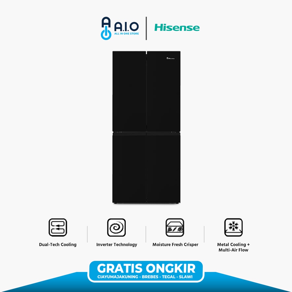 HISENSE - KULKAS 4 PINTU INVERTER - RQ561N4IWBU | PROMO GRATIS ONGKIR