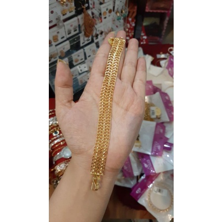 Gelang papan lebar replika emas 24 k