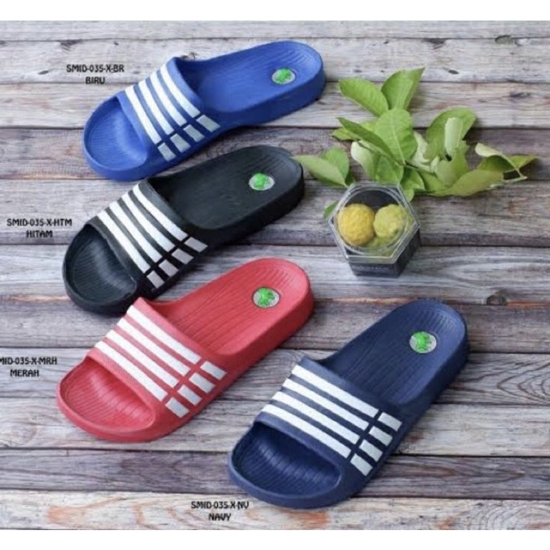 K 035 sandal 39 - 43  SELOP PRIA SANDAL COWOK MURAH SLIDE MOTIF GARIS KOMIN 035 MENYEDIAKAN GROSIR!