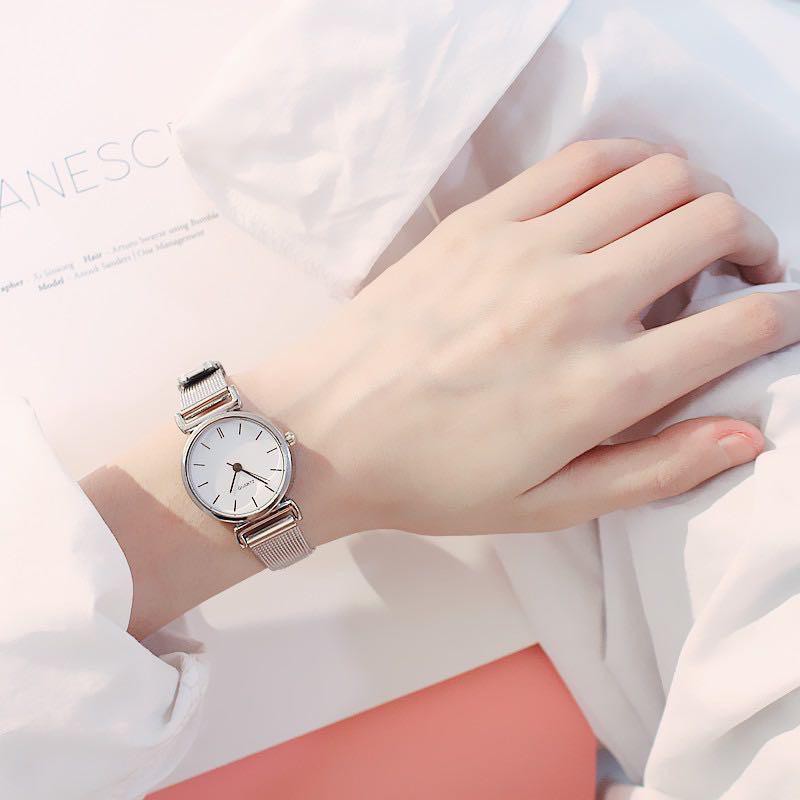 PA Jam Tangan Wanita Casual Analog Rantai Stainless Steel Pasir Korea Vintage Anak Remaja Dewasa JF078