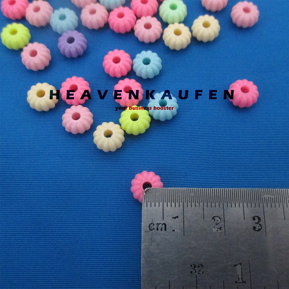 Manik Manik Beads Sun Flowers Plastik Lebar 8 mm Diameter Lubang 2 mm Mix Warna Per Pack isi 50 Pcs