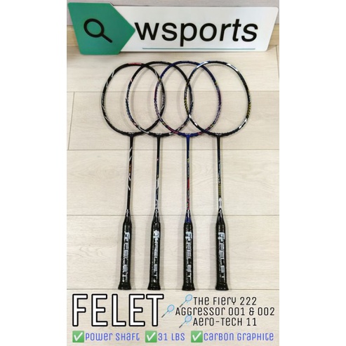 Raket Badminton Felet Aggressor 001 002 The Fiery 222 Aero Tech 11 Original