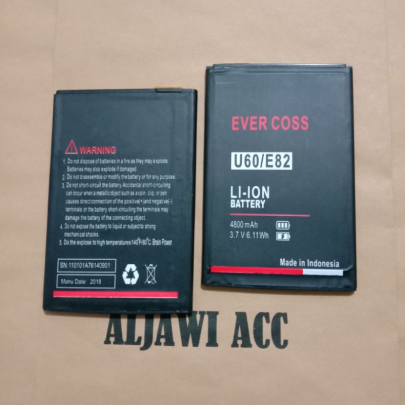 BATRE BATERAI BATTERY EVERCOSS U60 4G / E82 ORIGINAL BATTERY HP