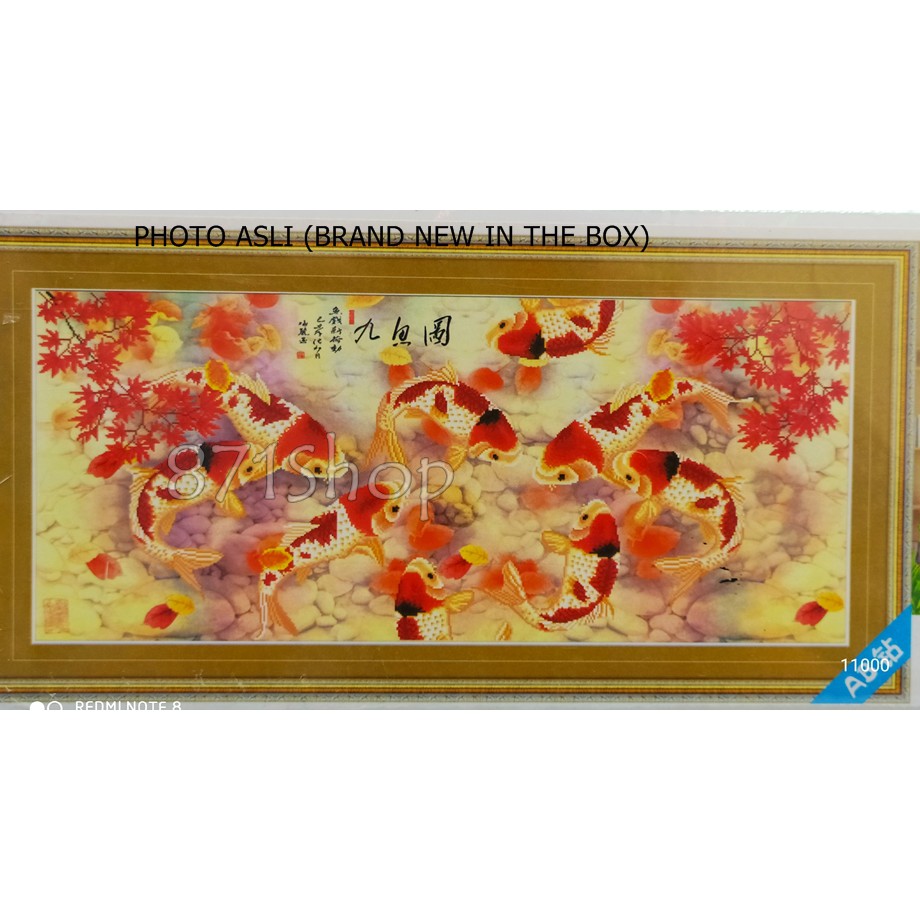 DIY DIAMOND PAINTING DIAMOND PAINTING DRILL NINE KOI (5D ) 140X56CM