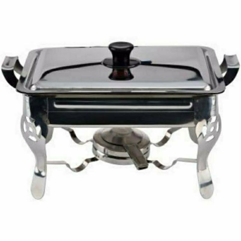 Prasmanan Warmer 2 Square Pan  , Tempat Makan Pemanas  Penghangat Sayur  Stainless Stell KOTAK / SEGI