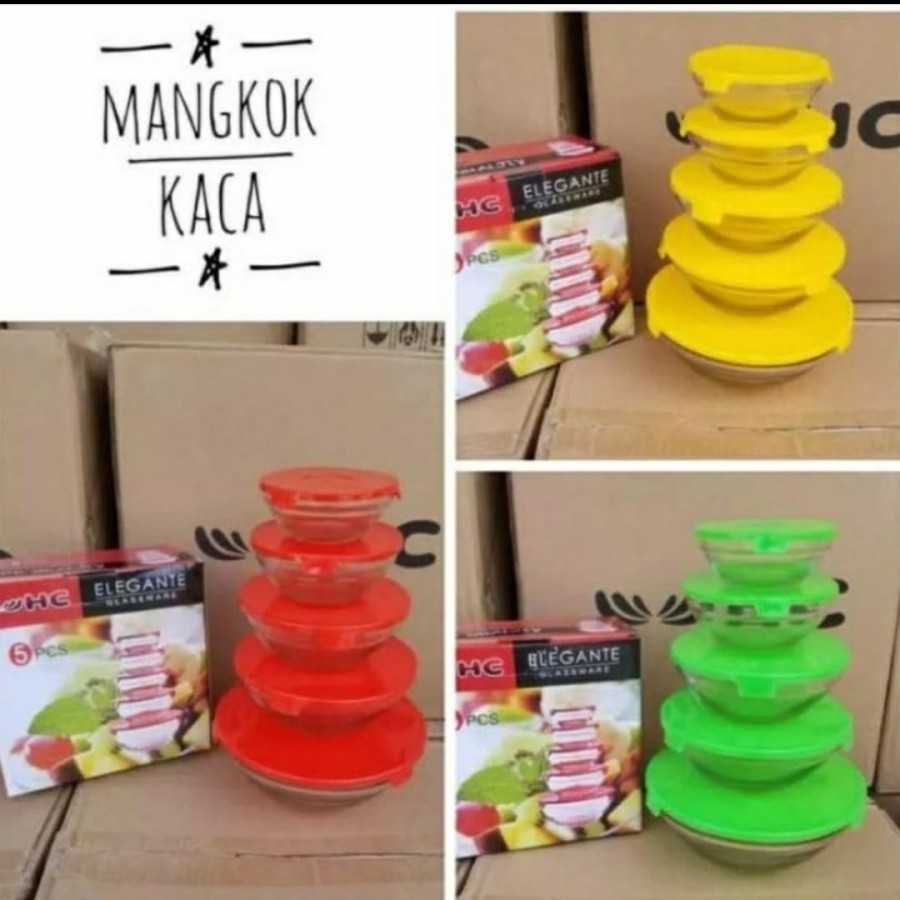 Mangkok Kaca Susun 5in1 HC Murah