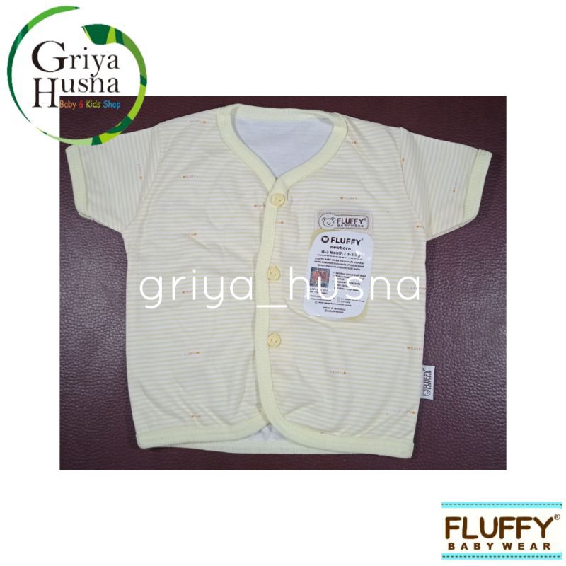 Fluffy - Salur - Baju Bayi Lengan Pendek Bis size NB, S, M, L-Kuning