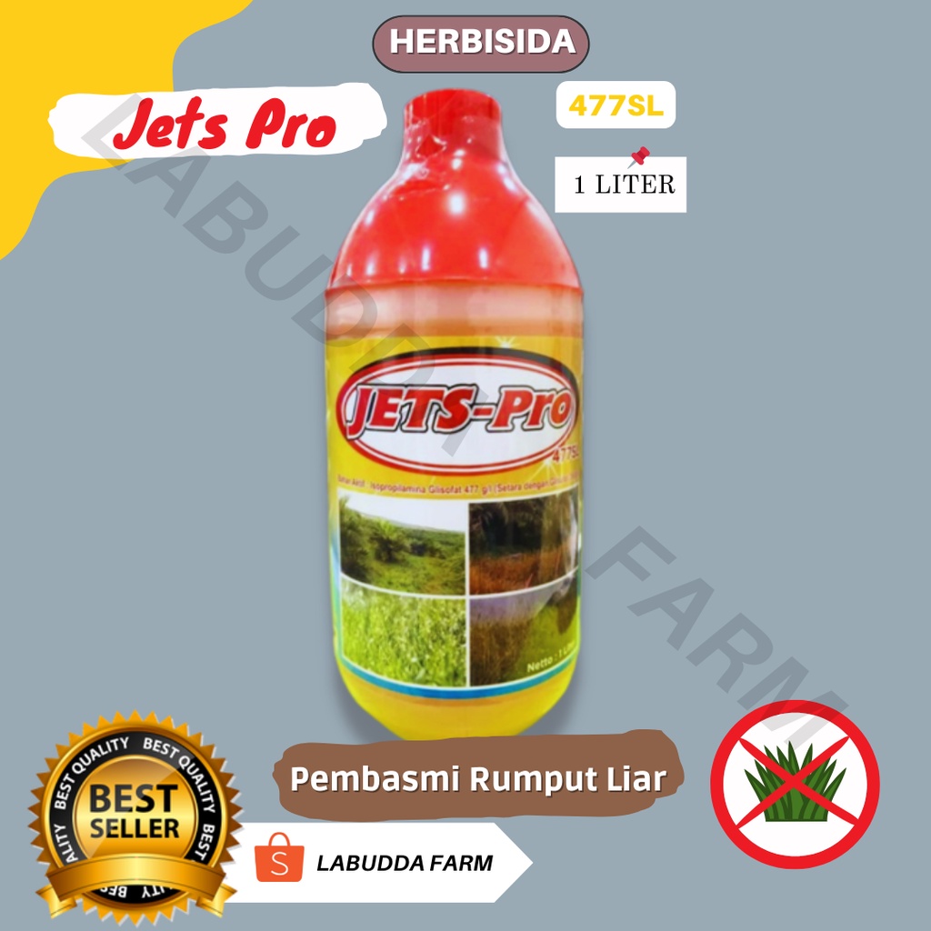 Herbisida Sistemik - Herbisida Rumput - Herbisida Glifosat - Herbisida Jets Pro 477SL Glifosat 1 Lit