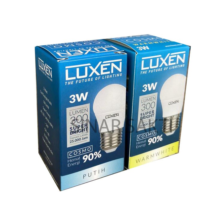 Luxen Lampu Led Bulb 3w 3 Watt 3 W 3Watt 3W Lampu Bohlam PUTIH / KUNING