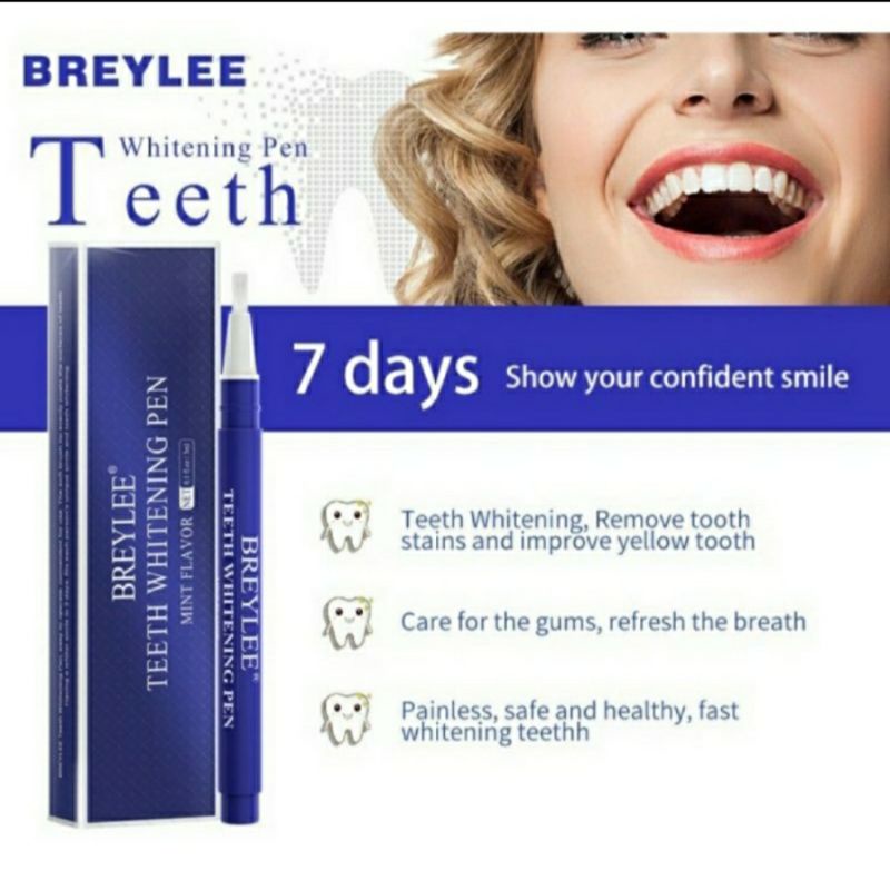 BREYLEE TEETH WHITENING POWDER &amp; PEN | BPOM | SIZE 30gr, 55gr, &amp; PEN | MENCERAHKAN GIGI