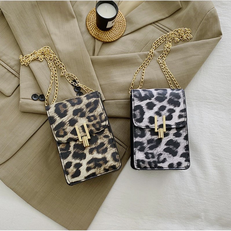 LUXTHER - MINI SQUARE LEOPARD PATTERN SHOULER BAGS WOMEN