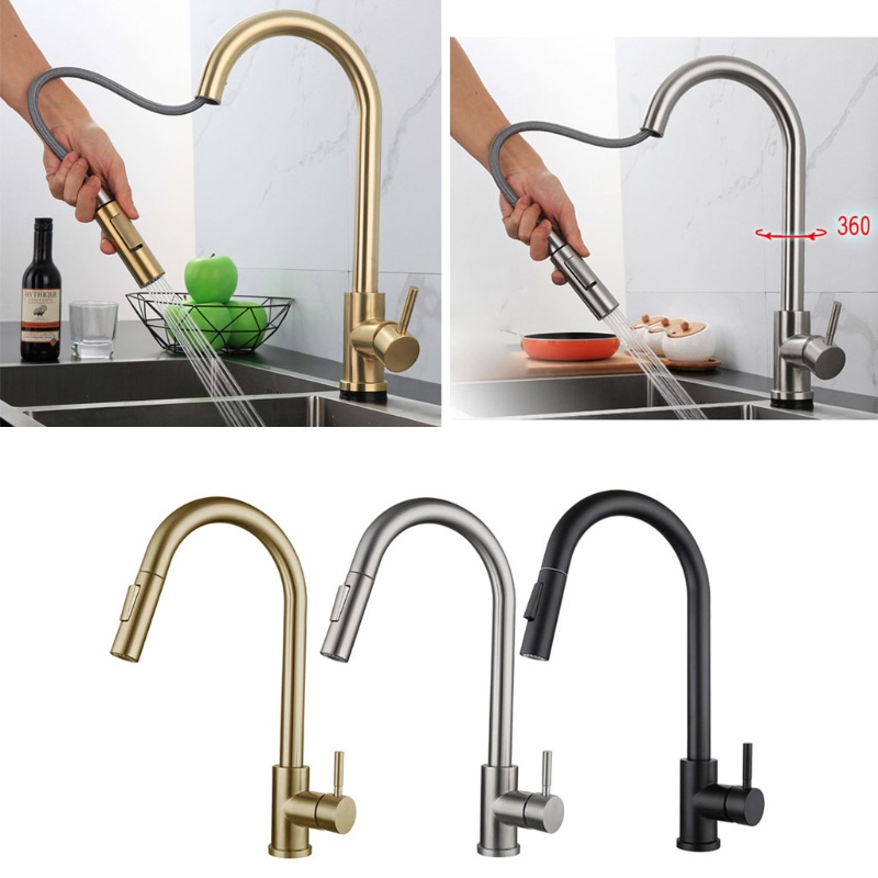 Keran Air Dengan Sensor Sentuh Warna Hitam Matte Untuk Dapur