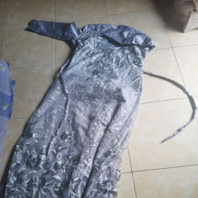 Aura Maxi Titiek Batik Gamis Partydress Brokat Tile Mutiara Full Cantik Murah Mewah Weddingdress