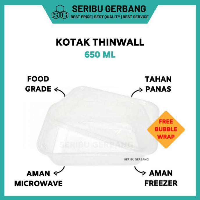 PRODUK TERLARIS KOTAK MAKAN PLASTIK MIKA BOX NASI 25 PCS FOOD PACKAGING 650 ML