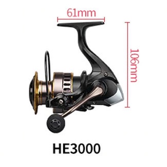 HE3000 Series Reel Pancing Fishing Reel 5.2:1 Gear Ratio 10Kg - Black