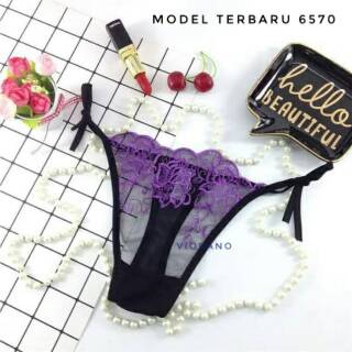  Cd  Bikini Wanita Tali  Ikat Samping  Cd  Transparan 6570 