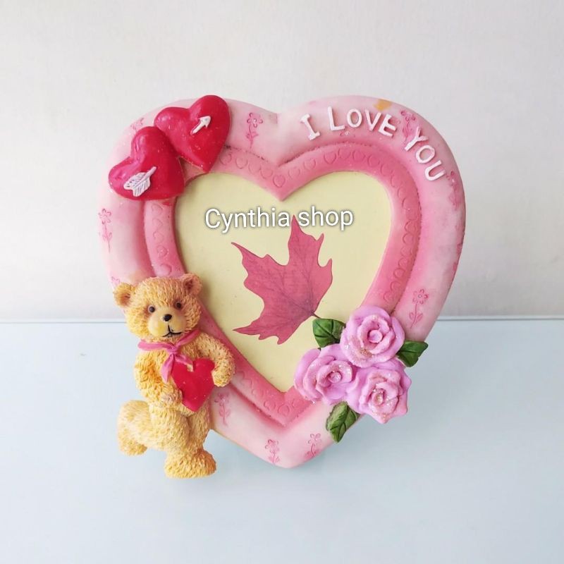 Bingkai Foto Frame Hati I Love You Pink 3r Shopee Indonesia