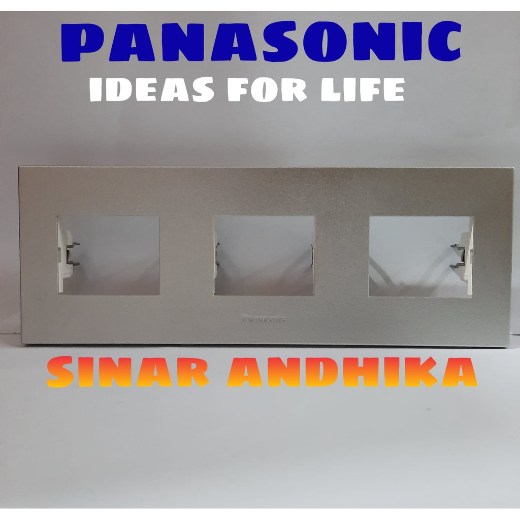 FRAME SAKLAR 3 GANG 6 DEVICE SILVER STYLE E PANASONIC WESJ 78069MWS