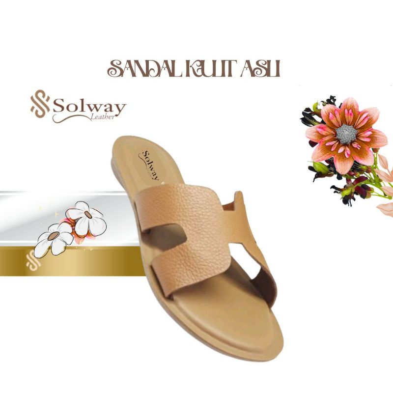 sandal kulit asli wanita model kekinian trendy SW0095.