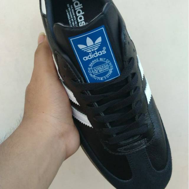 Sepatu Adidas Samba Black Strip White Original Made in Indonesia BNWB
