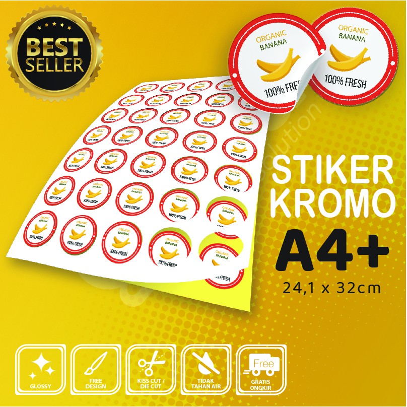 Jual Cetak Stiker Kromo Sticker A4 Kromo Print Cutting Indonesia